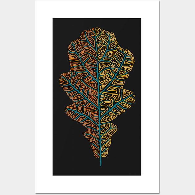 Topographic Mountain Oak Leaf Wall Art by KenzieDesignCo